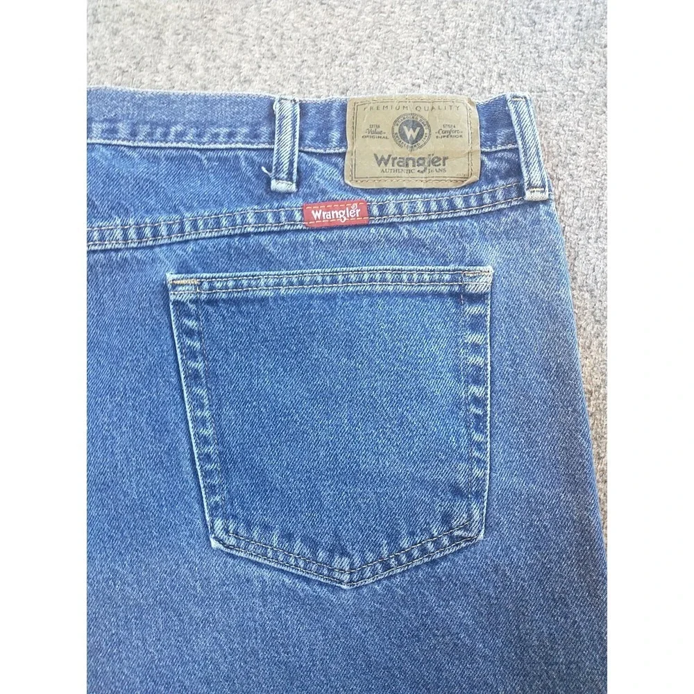 Wrangler Authentics Mens Relaxed Fit Straight Leg Blue Jeans 96501MR 44x29